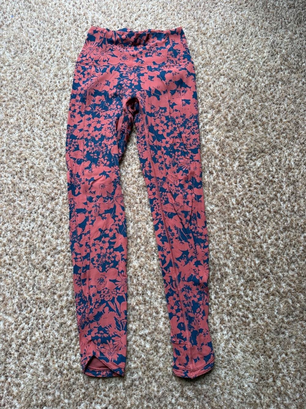 LULULEMON ALL YOU DO TIGHT FLORAL PRINT LEGGINGS 25" WOMENS SIZE 2 HIGH RISE